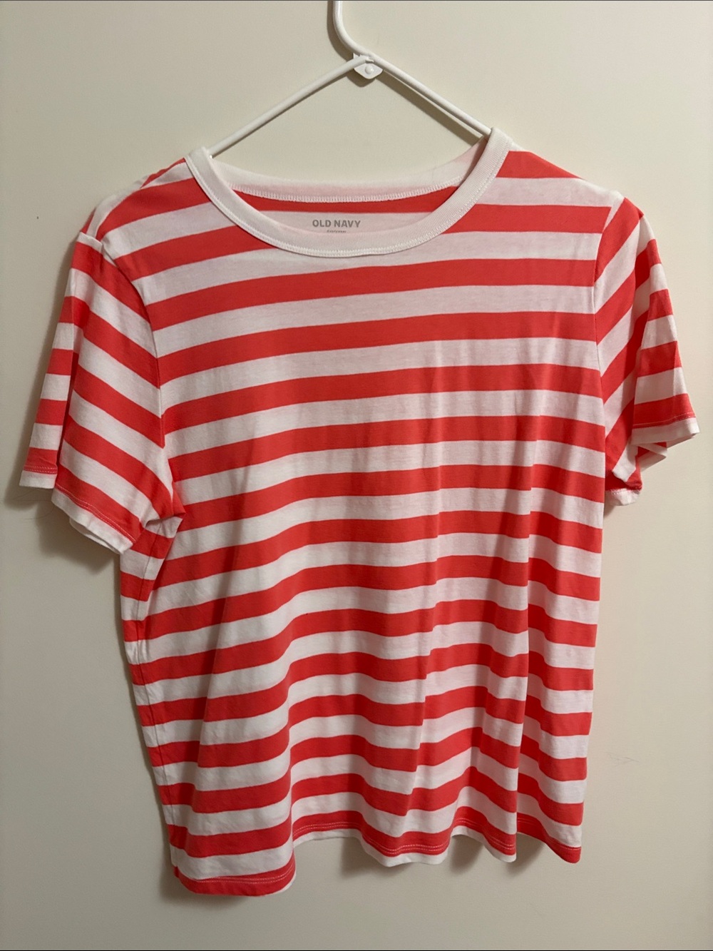 Old Navy melon and White Striped Short Sleeve Tee for Women